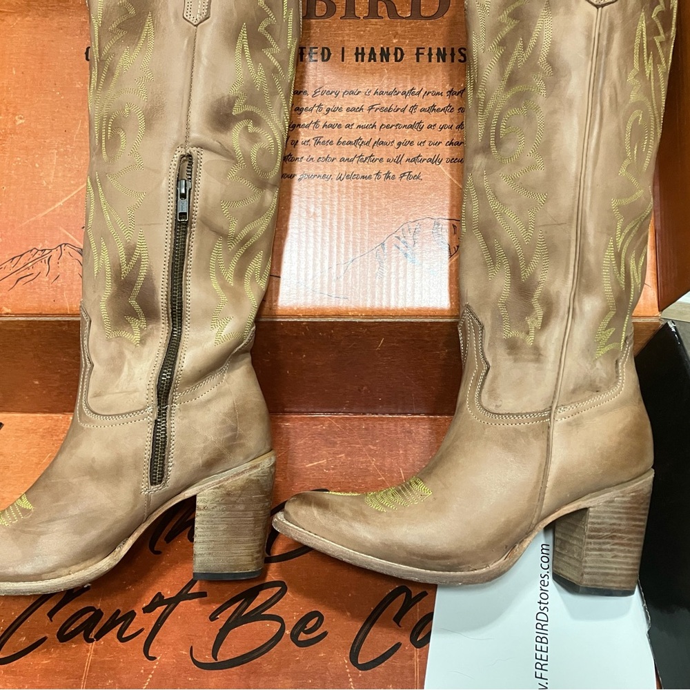 Tan Freebird Western Cowboy Boots - Picture 4 of 5